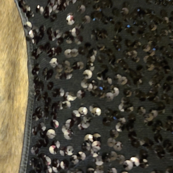 H&M LARGE sequin black long-sleeve top - Picture 3 of 4